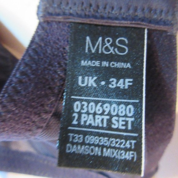 M&S Collection Woman Wired Padded Purpule Bras 34F (2 Items) - Picture 4 of 5